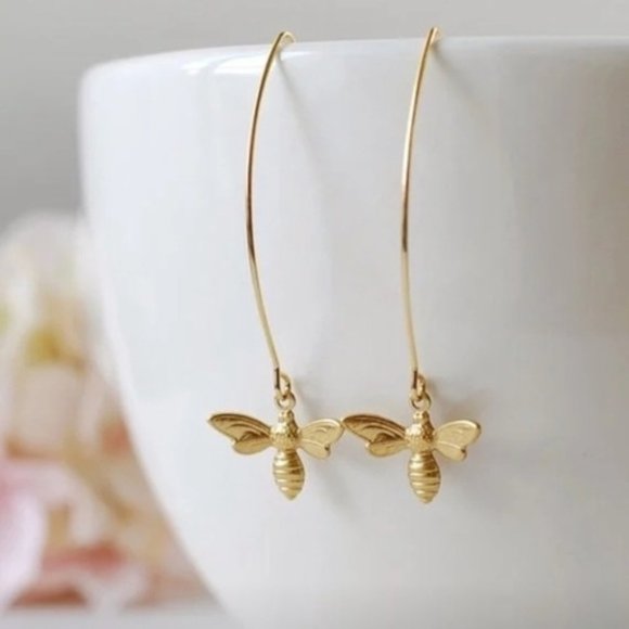 Honey Bee Dangle Earrings - Picture 1 of 2
